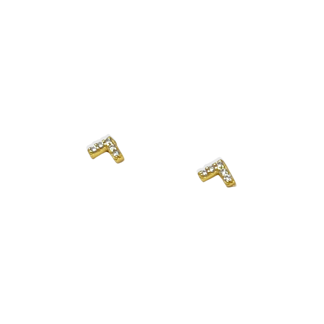 Angles Pave Studs in Gold