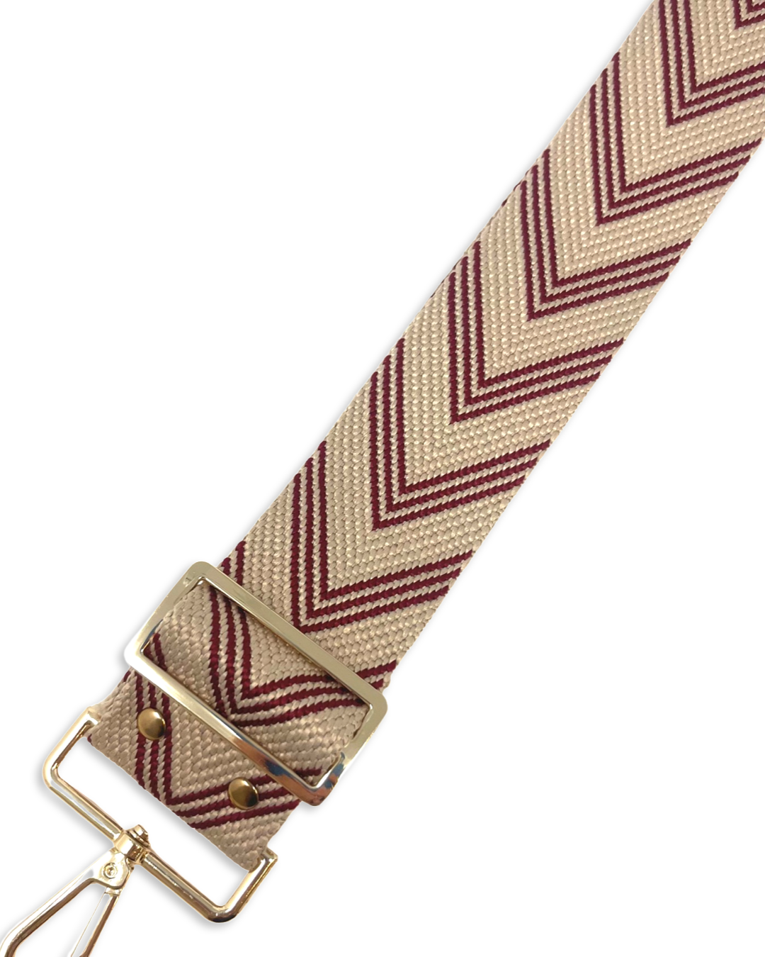 Chevy Strap in Natural with Burgandy