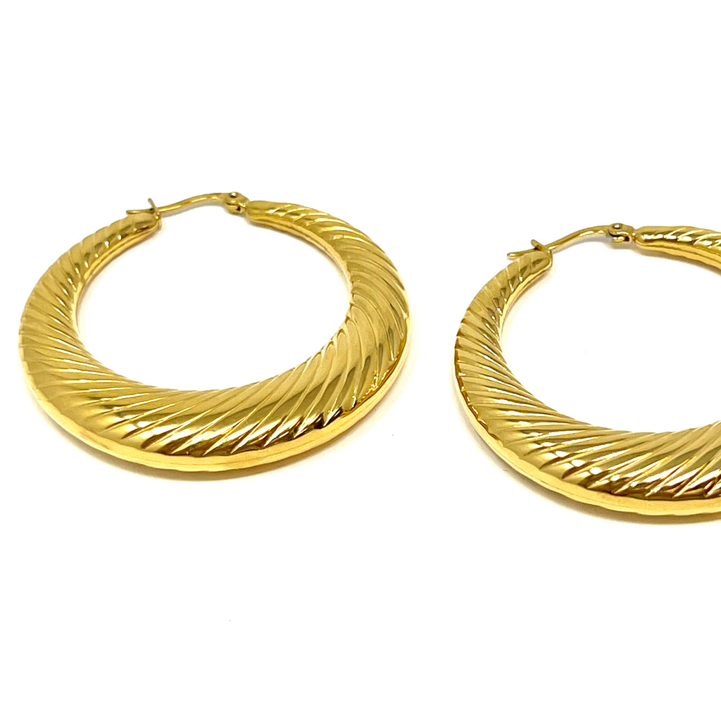 Jessica Crescent Hoops in Gold