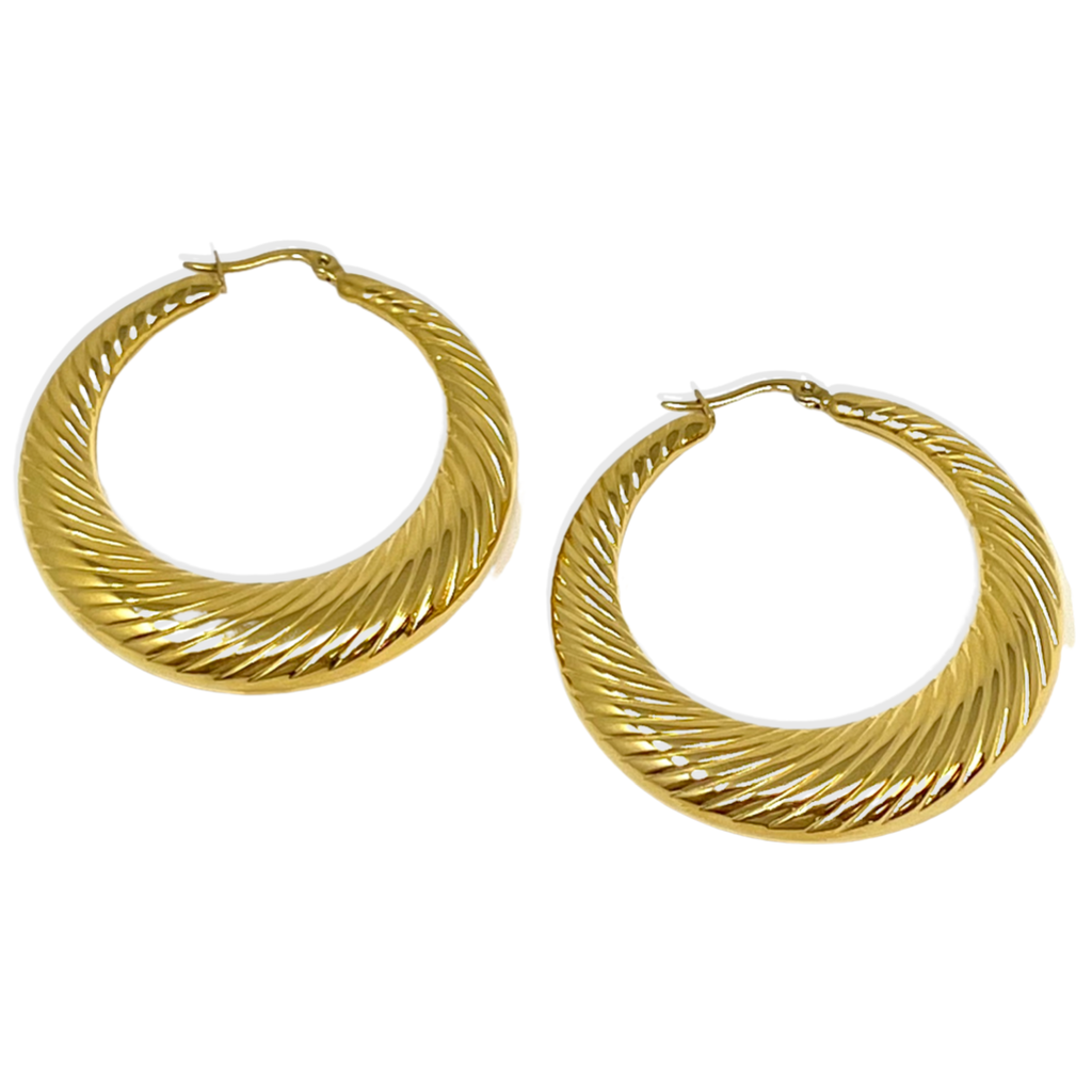 Jessica Crescent Hoops in Gold