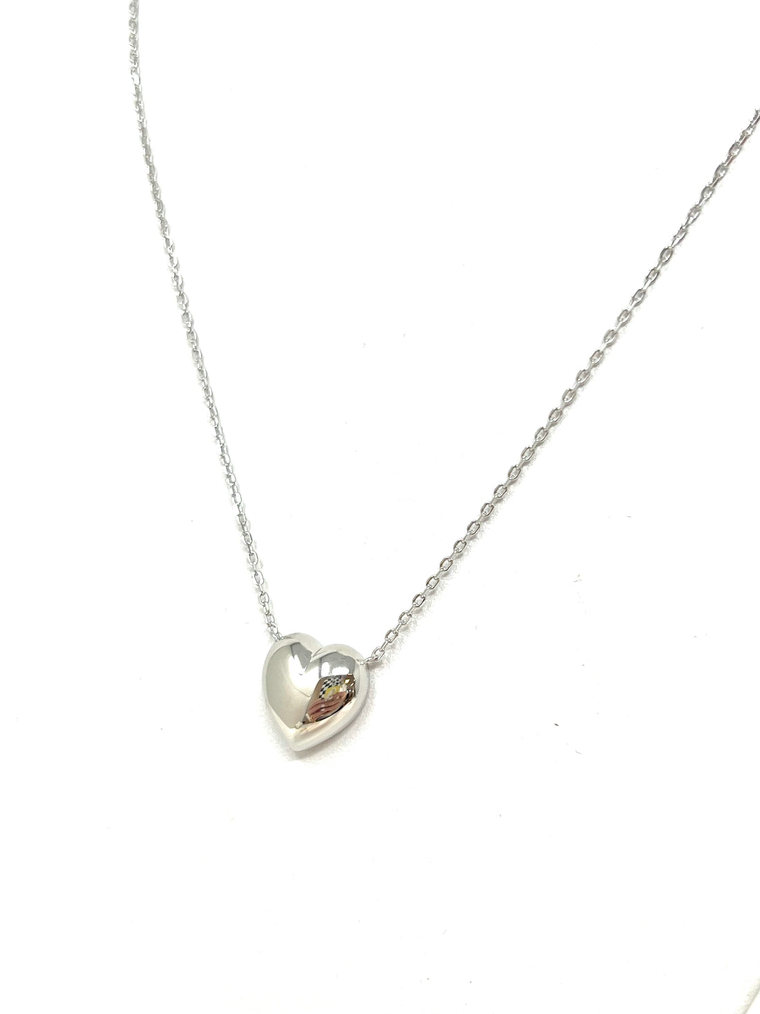 Full Heart Necklace in Silver