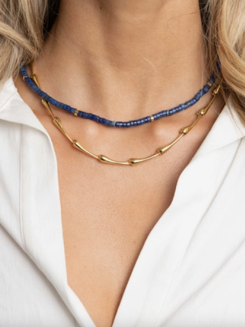 Isla Beaded Necklace in Blue Lapis