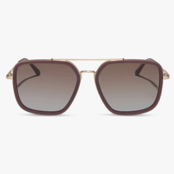 Jordan Navigator Sunglasses in Cocoa Powder to Baby Blue Gradient Lens