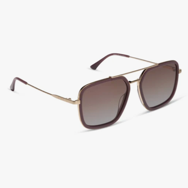 Jordan Navigator Sunglasses in Cocoa Powder to Baby Blue Gradient Lens