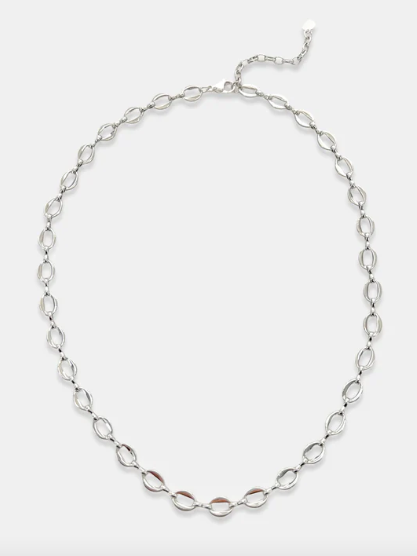 Julienne Oval Link Necklace in Silver