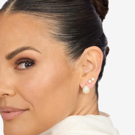 Lil' Norah Pave Earrings in Gold