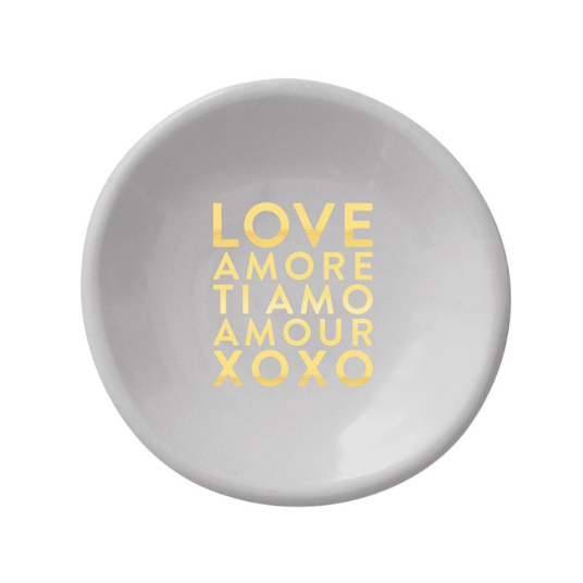 Ceramic Jewelry Dish and Earrings - Love - Amore