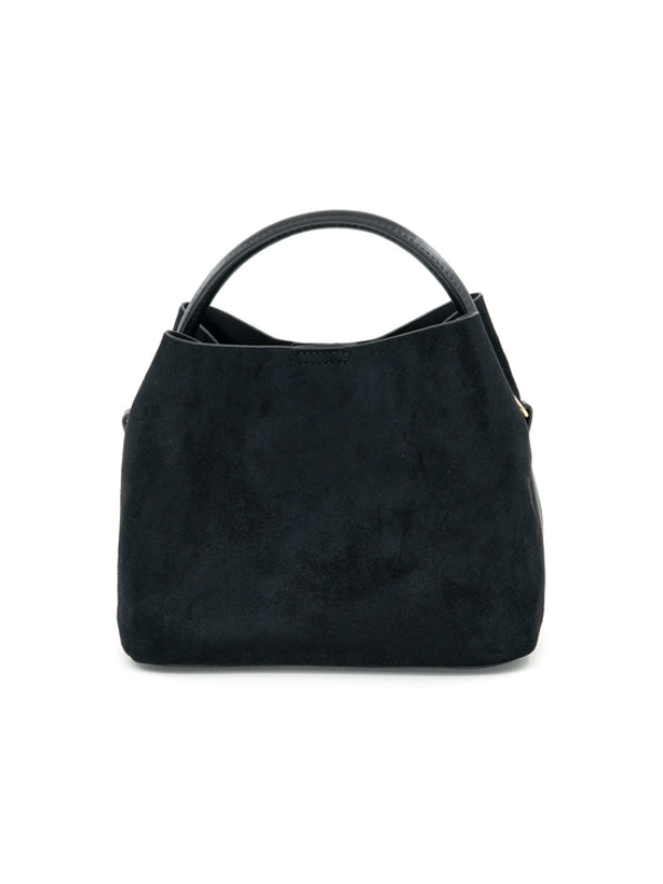 Lucia Suede Bag in Black