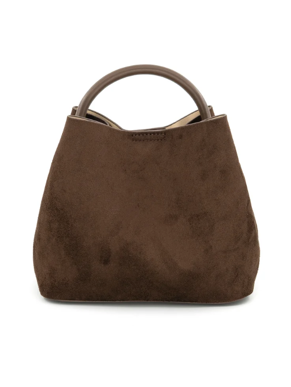 Lucia Suede Bag in Chocolate Brown