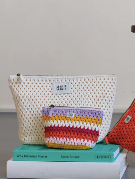 Marie Marie Crochet Large Pouch in Cream