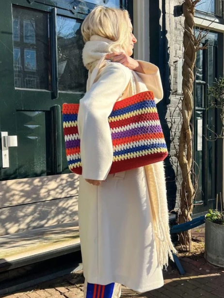 Marie Marie Crochet Shopper in Mayo