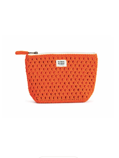 Marie Marie Crochet Small Pouch in Sunset Orange