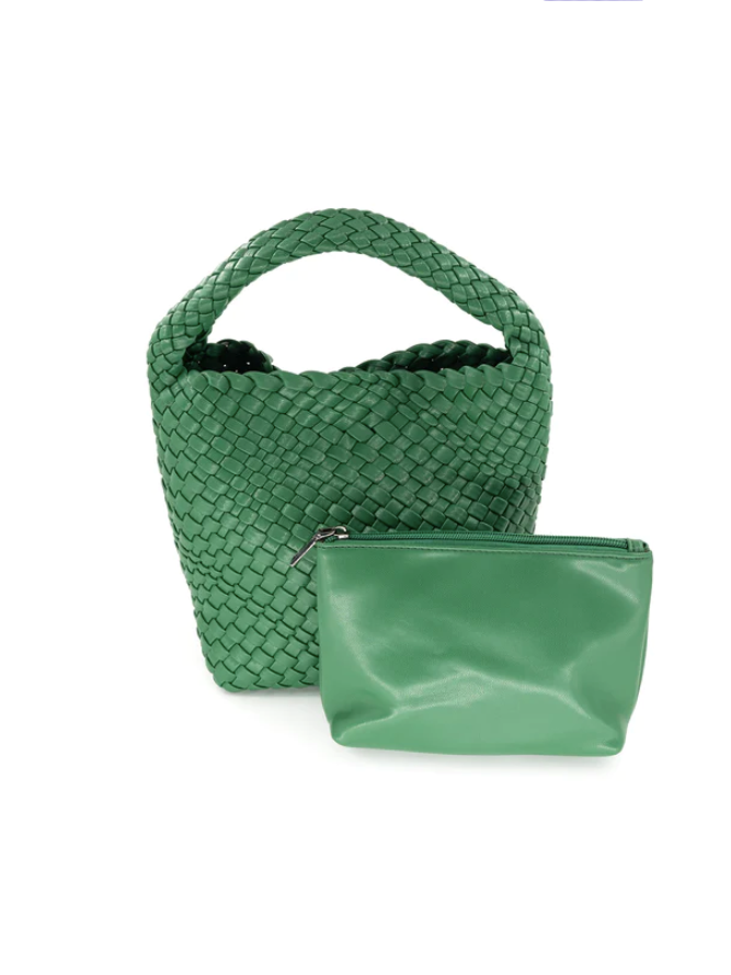 Mini Woven Hobo in Forest Green