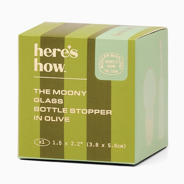 The Moony Glass Bottle Stopper in Olive