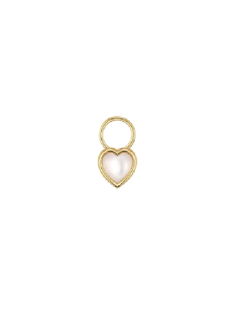 Mother of Pearl Hoop Charm in Gold