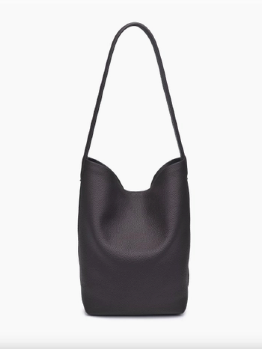 Odette Leather Bucket Bag in Chocolate Brown
