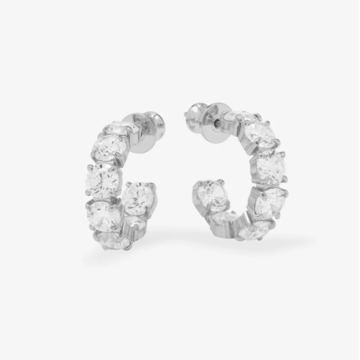 Oh She Fancy Hoop Earrings in Silver