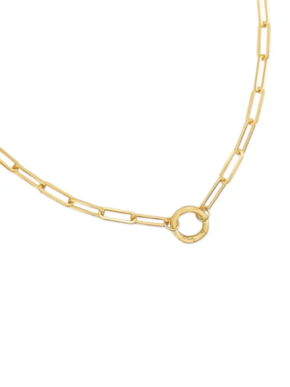 Chainlink Necklace with Charm Clip in Gold