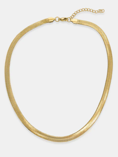Dynamite Herringbone Necklace in Gold