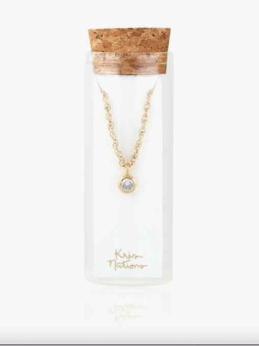 KN Petite Crystal Necklace in 18K Gold Vermeil