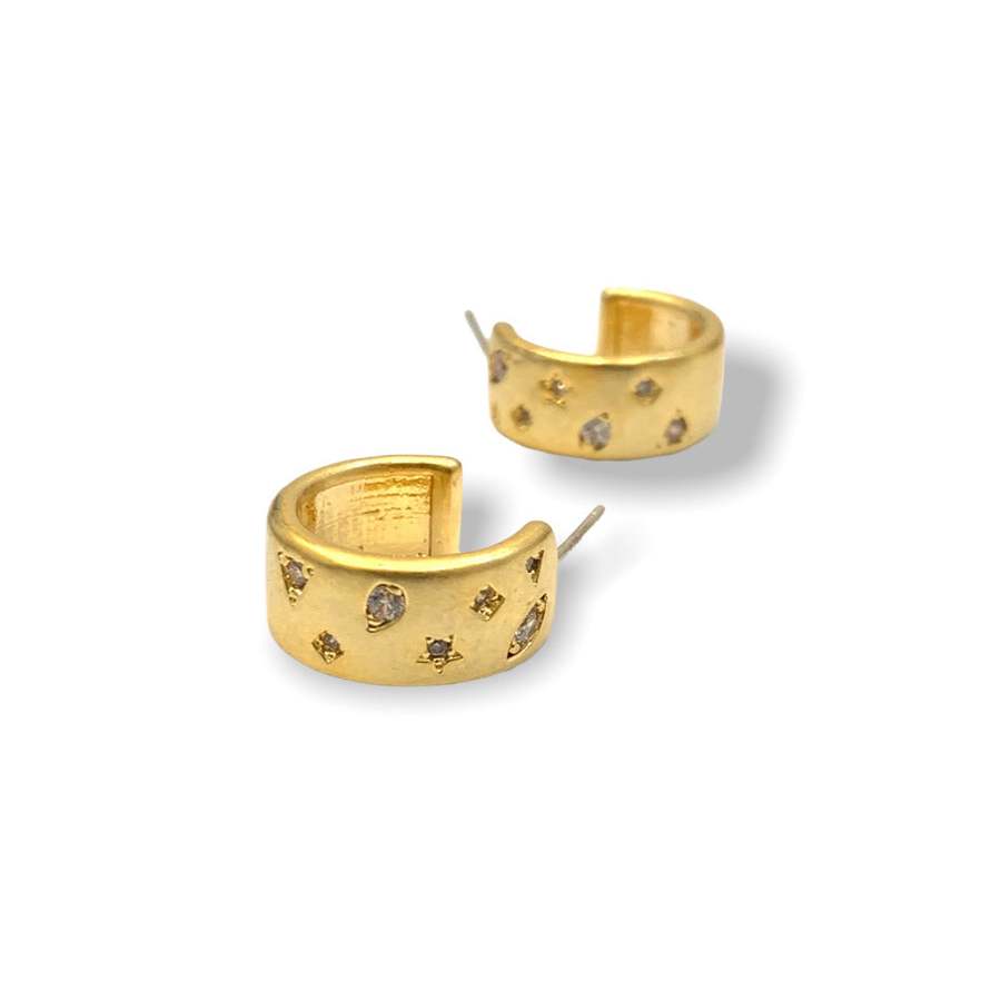 Pippa Petite Hoop in Brushed Gold