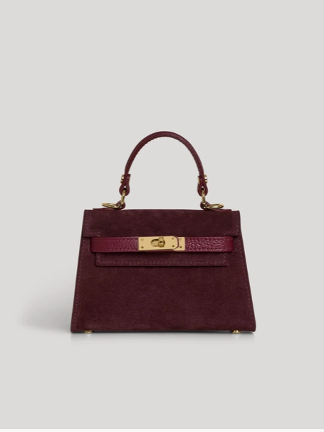 Ryann Suede Bag in Burgundy