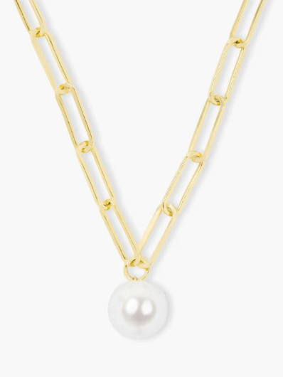 Samantha Pearl Necklace in Gold