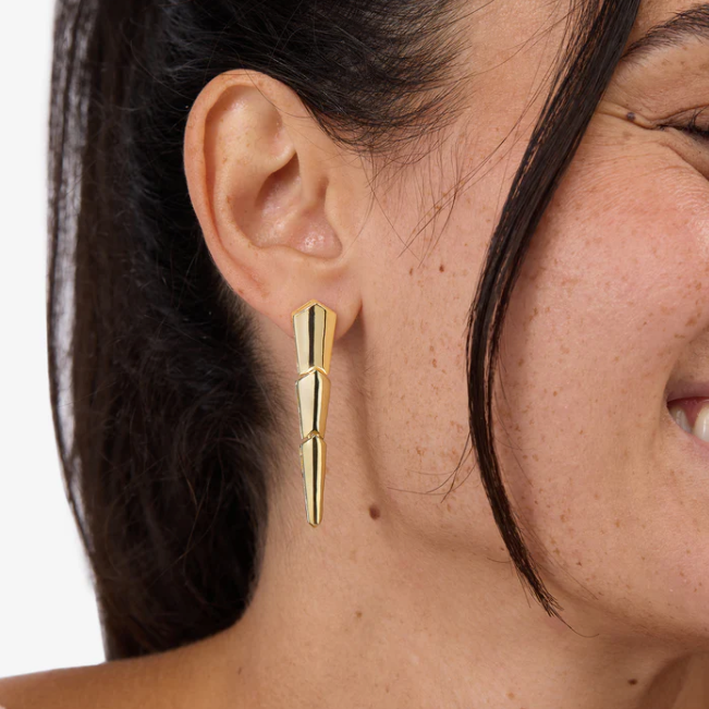 XL Serpent Drop Earrings in Gold