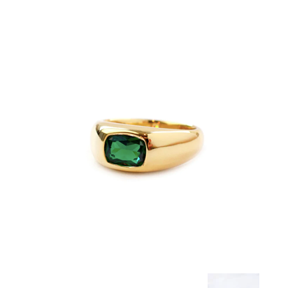 Babs Ring in Emerald Green