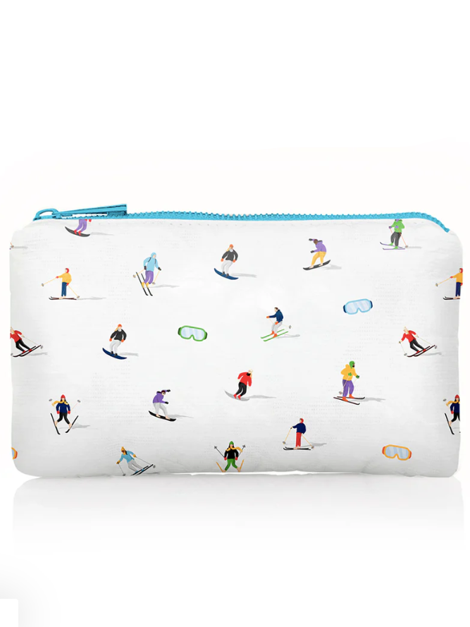 Hi Love Travel Small Pouch with Dancing Skiers with Goggles