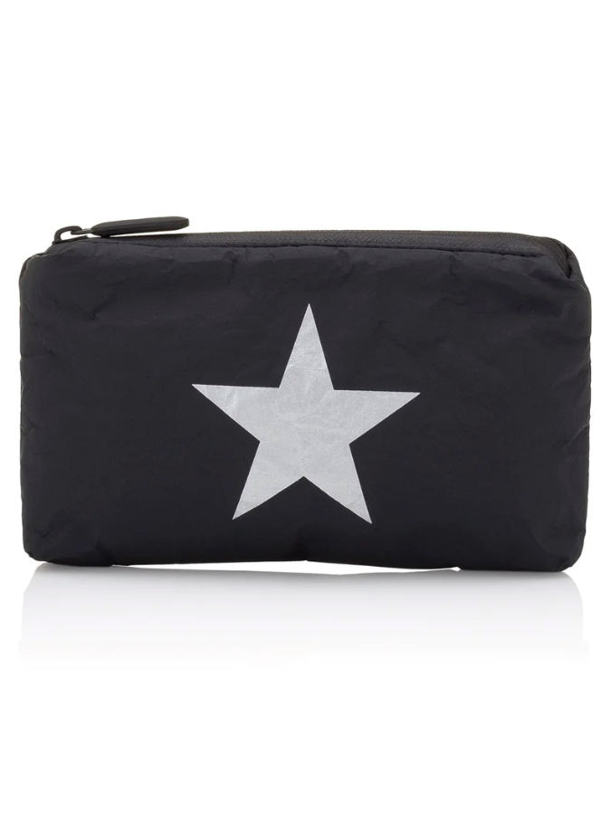 Hi Love Travel Black Small Pouch with Silver Star