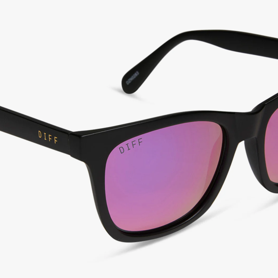 Storm Matte Black with Pink Rush Mirror Polarized Sunglasses