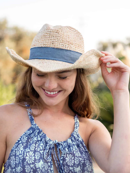 Seagrove Straw Hat in Blue