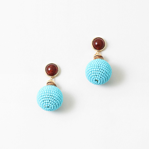 Sylvia Beaded Earring in Turquoise