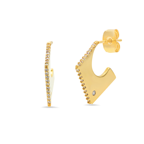 Tai Square Hoop Earring with Clear CZ