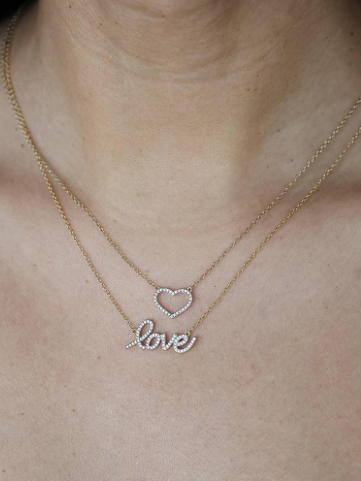 True Love Heart Diamond Necklace in Gold