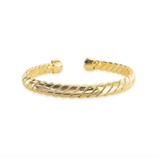 Twisted Cuff Bracelet in Gold
