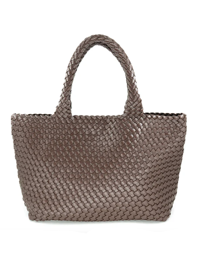 Updated Woven Tote in Brown