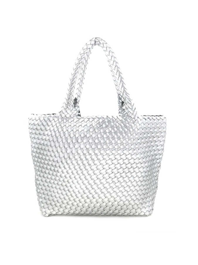 Updated Woven Tote Silver
