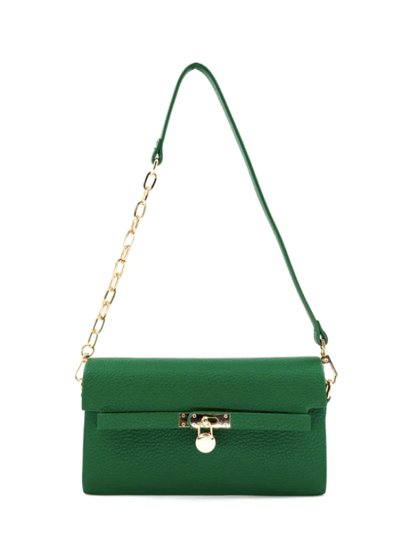 Victoria Buckle Bag in Kelly Green