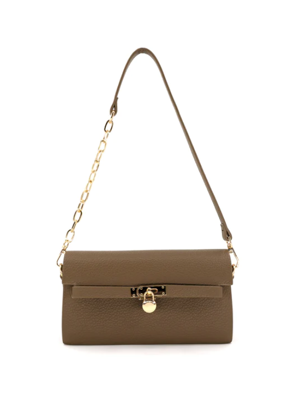 Victoria Buckle Bag in Taupe
