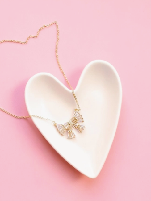 White Heart Jewelry Dish