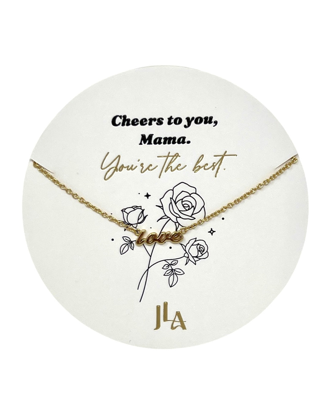 You're the Best Hey Love Necklace in Gold