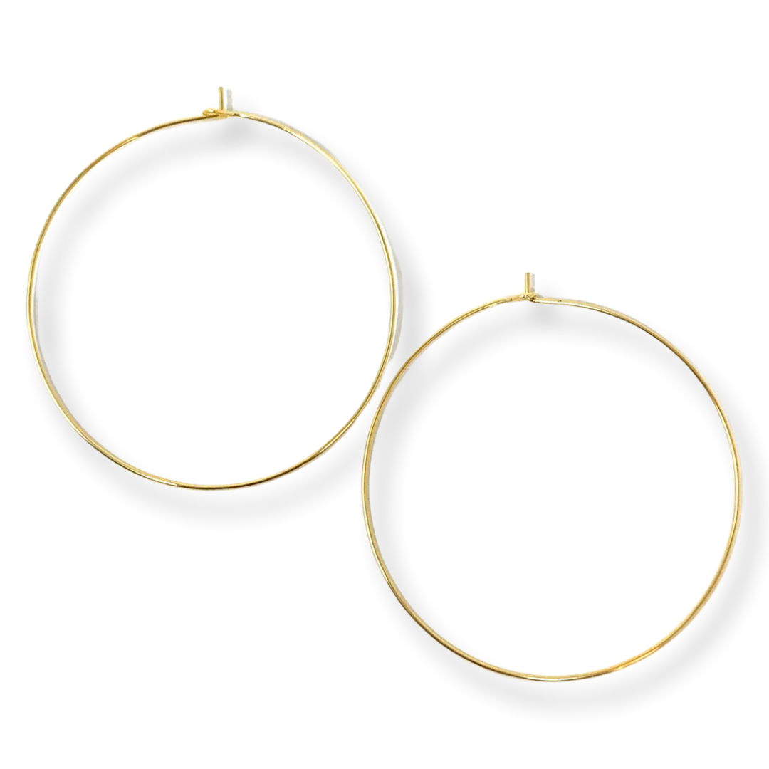 Wire Hoops in Gold