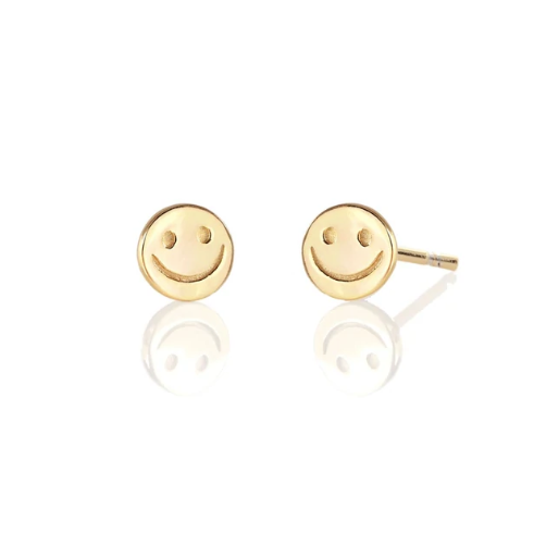 KN Happy Face Studs in Gold