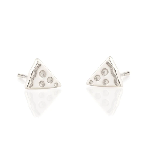 KN Pizza Studs in Silver