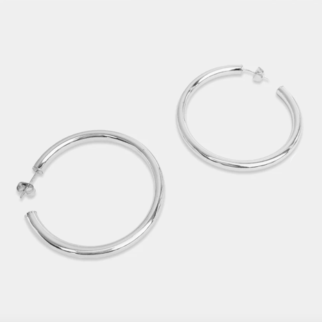 Easy Tube Hoops in Silver