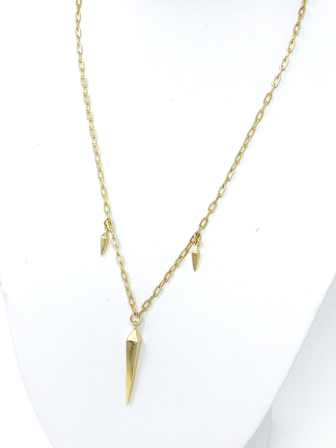 Triple Spike Necklace in Gold