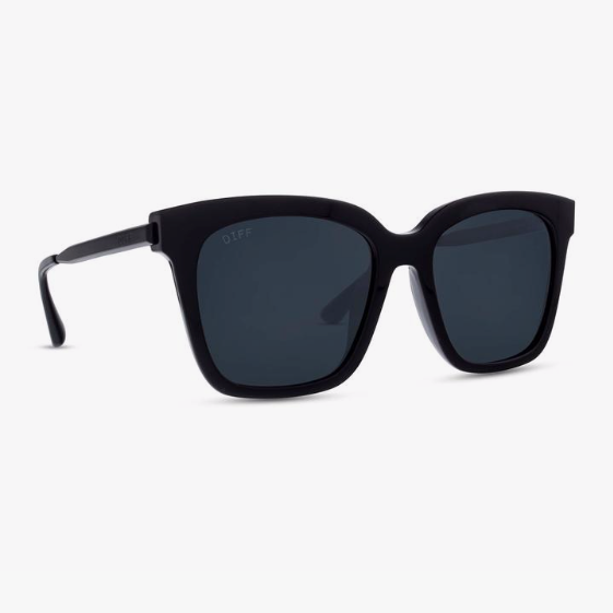 Bella Black with Matte Black Temples and Polarized Grey Lens