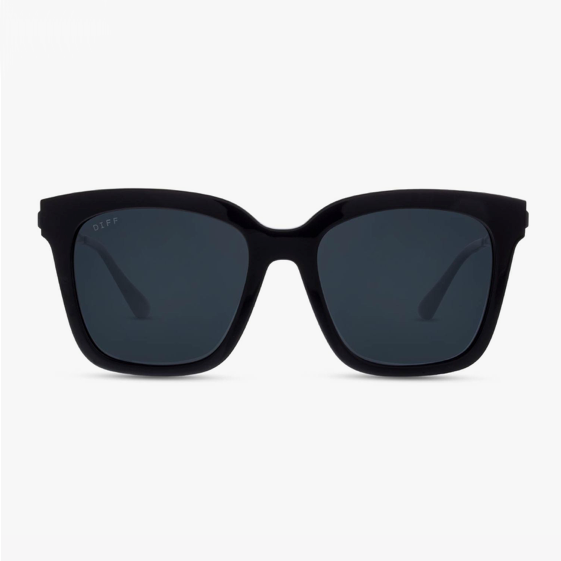 Bella Black with Matte Black Temples and Polarized Grey Lens